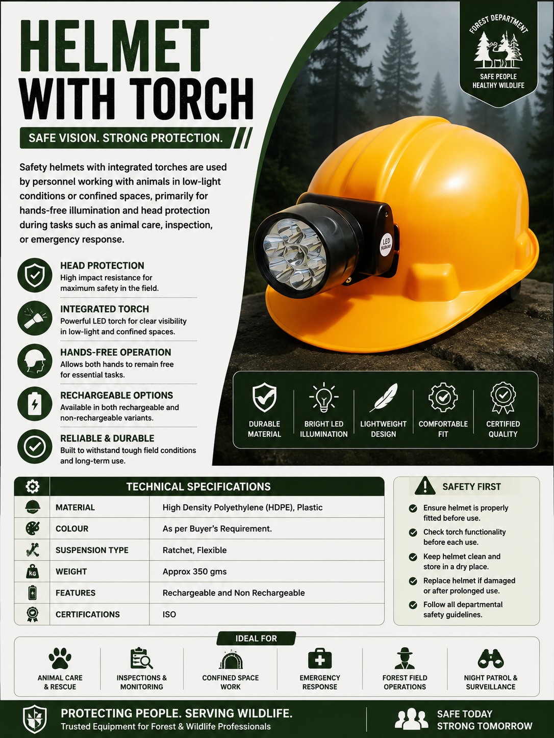 HELMET WITH TORCH